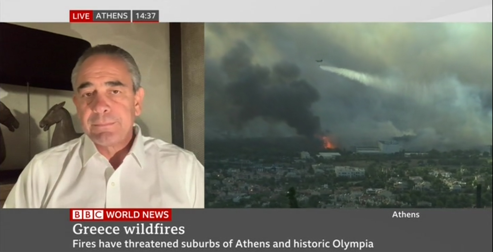 Συνέντευξη του Κ. Μίχαλου στο ΒBC για τις καταστροφικές πυρκαγιές 5.8.2021